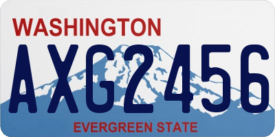 WA license plate AXG2456