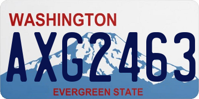 WA license plate AXG2463
