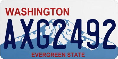 WA license plate AXG2492
