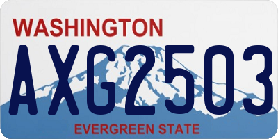 WA license plate AXG2503