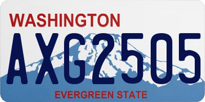 WA license plate AXG2505