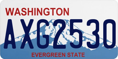 WA license plate AXG2530