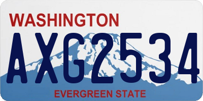 WA license plate AXG2534