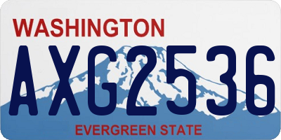 WA license plate AXG2536