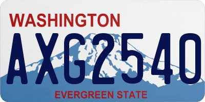 WA license plate AXG2540
