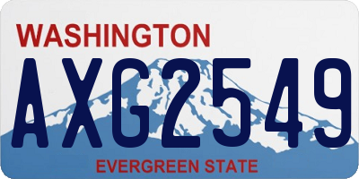 WA license plate AXG2549