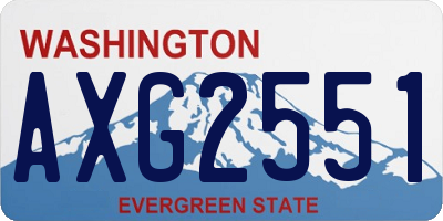 WA license plate AXG2551