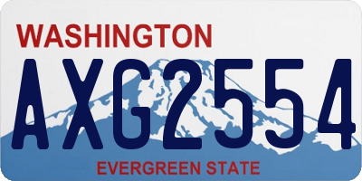 WA license plate AXG2554