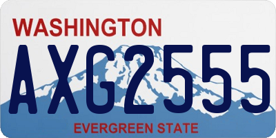 WA license plate AXG2555
