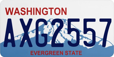 WA license plate AXG2557
