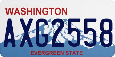 WA license plate AXG2558
