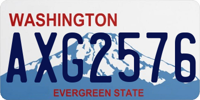WA license plate AXG2576