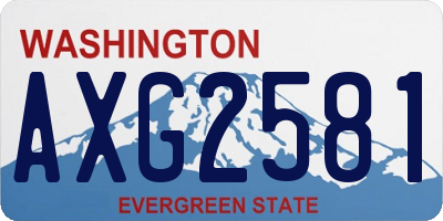 WA license plate AXG2581