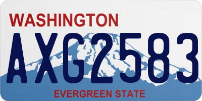 WA license plate AXG2583