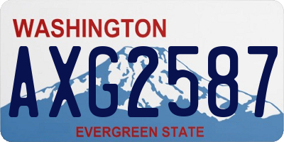 WA license plate AXG2587