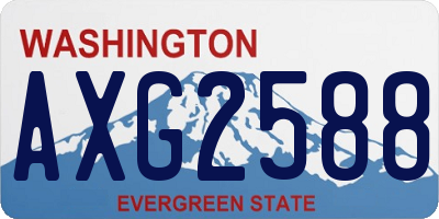 WA license plate AXG2588