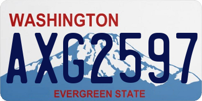 WA license plate AXG2597