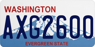 WA license plate AXG2600