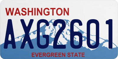 WA license plate AXG2601