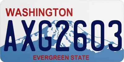 WA license plate AXG2603
