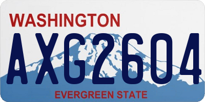 WA license plate AXG2604
