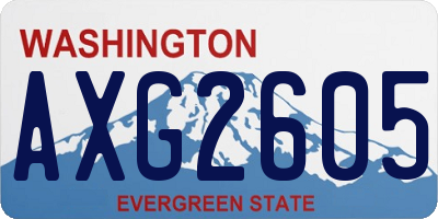 WA license plate AXG2605