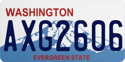 WA license plate AXG2606
