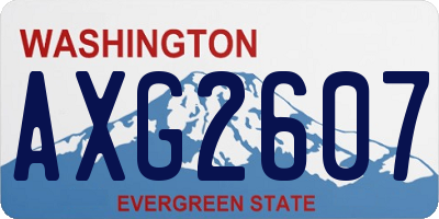 WA license plate AXG2607