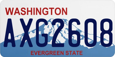 WA license plate AXG2608