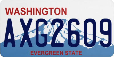 WA license plate AXG2609