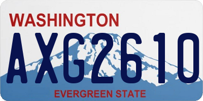 WA license plate AXG2610