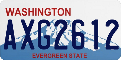 WA license plate AXG2612