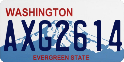 WA license plate AXG2614