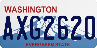 WA license plate AXG2620