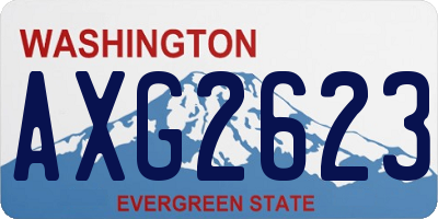WA license plate AXG2623