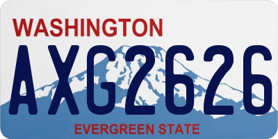 WA license plate AXG2626