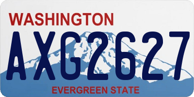 WA license plate AXG2627