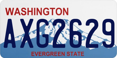 WA license plate AXG2629