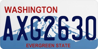 WA license plate AXG2630