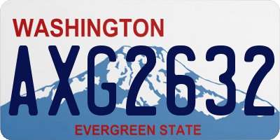 WA license plate AXG2632