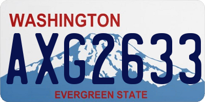 WA license plate AXG2633