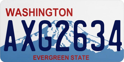 WA license plate AXG2634