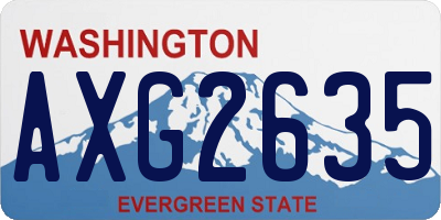 WA license plate AXG2635