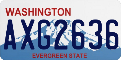 WA license plate AXG2636