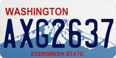 WA license plate AXG2637