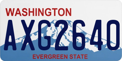 WA license plate AXG2640