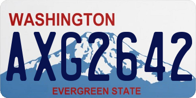 WA license plate AXG2642
