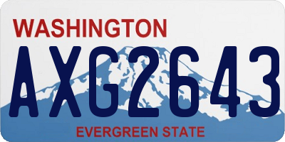 WA license plate AXG2643