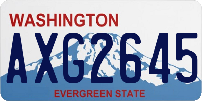 WA license plate AXG2645