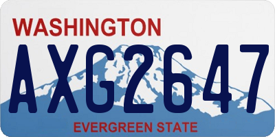 WA license plate AXG2647